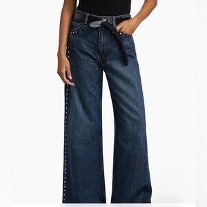 Reformation Dark Wash Denim Jeans Cary High Rise with Studs!